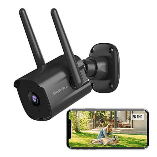 Image of Septekon Security Camera Outdoor, CCTV Camera, 2K Dual Antenna WiFi Home Surveillance Cameras with IP66 Waterproof, Night Vision, AI Motion Detection, 2-Way Audio, Black - P30i