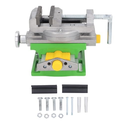 Image of Mini XY Compound Drill Press Vise with Horizontal Cross Slide for Milling and Drilling 0–77mm Adjustable Clamping Range Precision Machine Vise for CNC Milling Metalworking and Workshop Use