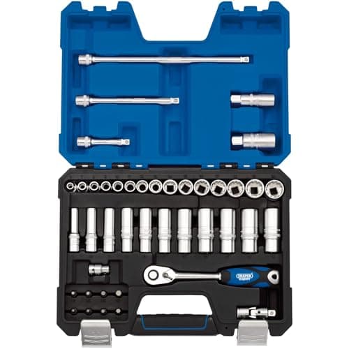 Image of Draper 16480 3/8-Inch Square Drive Expert Multidrive Socket 42 Piece Set, Blue