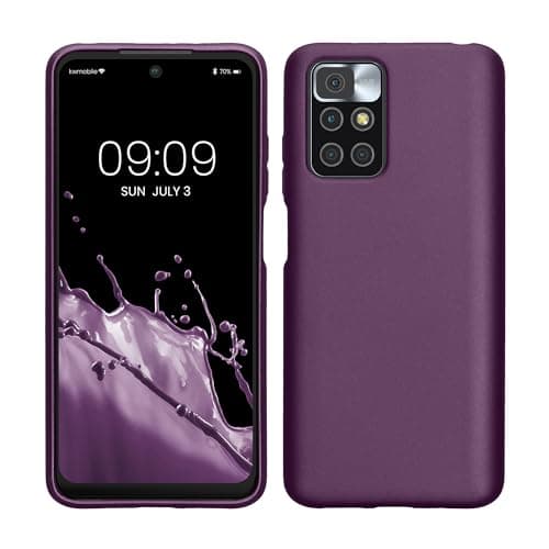 Image of kwmobile Case for Xiaomi Redmi 10 (2021/2022) Case - Soft Slim Metallic TPU Silicone Cover - Metallic Lavender