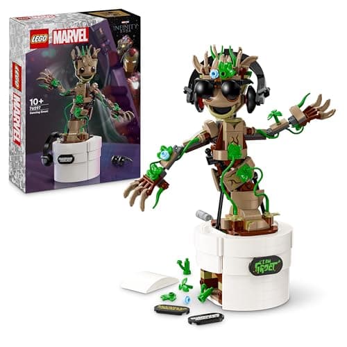 Image of LEGO Marvel Dancing Groot Buildable Animated Toy Action Figure, Guardians of the Galaxy Character, Kids’ Hand-Operated Interactive Playset, Super Hero Gift for 10 Plus Year Old Boys and Girls 76297