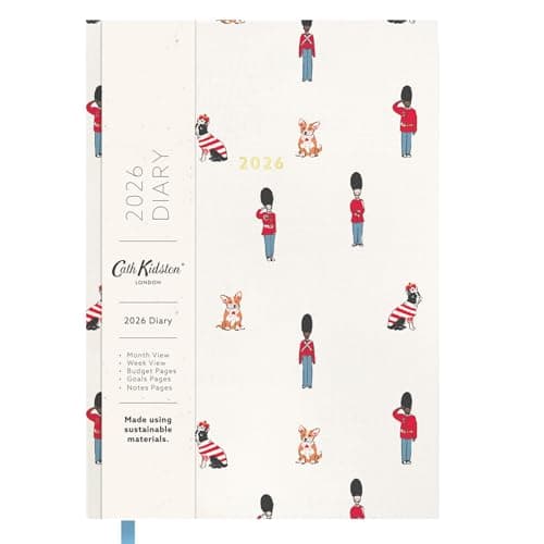Image of Ohh Deer 2026 Diary Cath Kidston Guards Ditsy Design - Cloth bound A5 Diary - Week to View with Monthly Planner