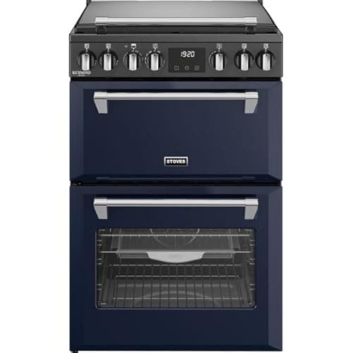 Image of Stoves 60cm wide Double Oven Dual Fuel Richmond DX MRA 60DF Mini Range Cooker - Midnight Blue - A/A Rated