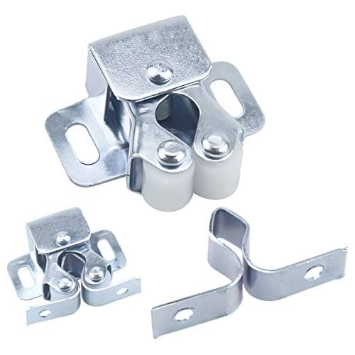 Image of Natuce 12PCS Door Catches, Double Roller Strong Hold Cupboard Cabinet Door Catches with Screws, Double Roller Catch Cabinet Catch Door Latch for Home Furniture Cabinet Cupboard (Zinc Plated)