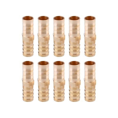 Image of 10Pcs Brass Barbed Tube Fittings Heat & for Plumbing Systems Repair & Maintenance Erosion Brass Tube Adapters