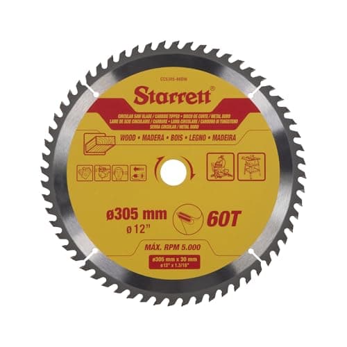 Image of Starrett 305mm TCT Circular Saw Blade for Wood, 60-Tooth, 16/19/25/30mm Bore