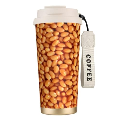 Image of fifbird Baked Beans,316 Stainless Steel Coffee Mug with Lanyard,Insulated Tumbler Double Wall Travel Car Cup 500 ml