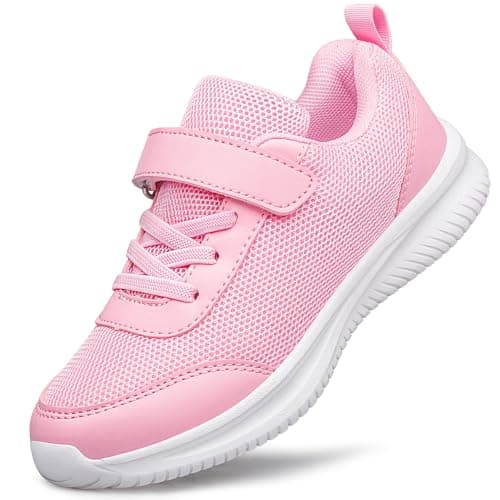 Image of Girls Trainers Kids Shoes Outdoor Running Tennis Sports Strap Sneakers Walking Child School Shoes Pink Little Kid Size 12