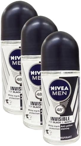 Image of NIVEA MEN Black & White Original Anti-Perspirant Deodorant Roll-On (50mL) With Masculine Fragrance - Pack of 3