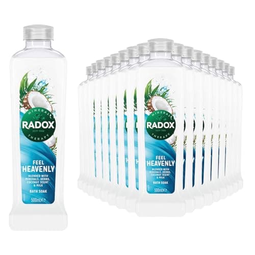 Image of Radox Mineral Therapy Bath Soak, Infused Minerals & Herbs, 100% Nature Inspired Fragrances Designed to Make You Feel Heavenly, 500ml Bulk Buy (Pack of 18, Coconut Milk)
