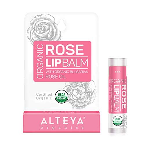 Image of Alteya Organic Lip Balm Rose 4,5g - USDA Certified Organic Pure Natural Replenishing Lip Care based on Bulgarian Rose Essential Oil and a Bouquet of Hydrating and Nourishing Botanical Butters