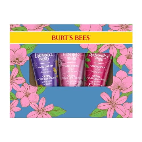 Image of Burt's Bees Hand Cream Gift Set with Shea Butter, Lavender & Honey, Wild Rose & Berry and Watermelon & Mint, 3 Pack