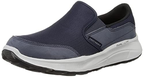 Image of Skechers Equalizer 5.0 - Persistable Men's Sneakers, Navy Mesh Duraleather Trim, 9 UK