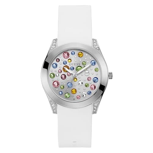 Image of GUESS Women's Analog Japanese Quartz Watch with Silicone Strap U1059L1