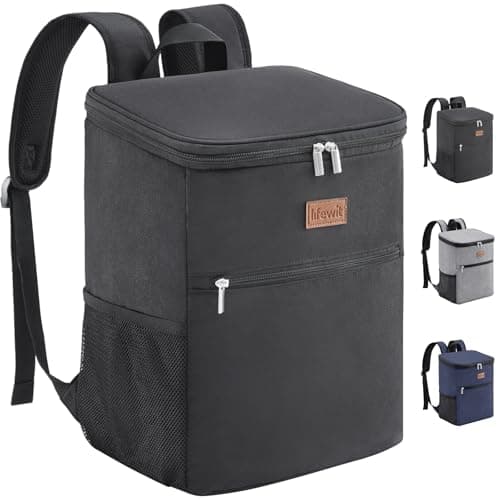 Image of Lifewit 21L 30-Can Soft Cooler Backpack Bag with Hard Liner, Large Insulated Picnic Lunch Box Soft-Sided for Camping/BBQ/Family Outdoor Activities, Black