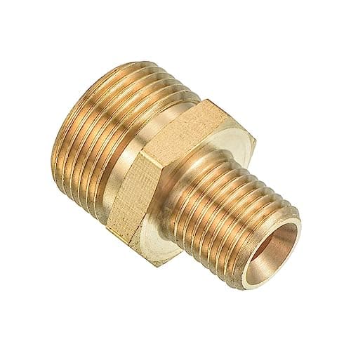 Image of PATIKIL Pipe Fitting, M22 to M14 Male Thread Hex Extension Connector Adapter 1.22 Inch for Garden Water Pipes, Gold