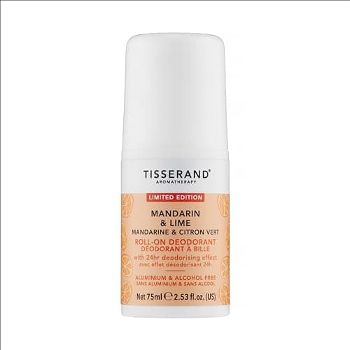 Image of Tisserand - Natural Roll-On Deodorant - Mandarin & Lime - Unisex - 75ml - Organic & Long-Lasting Protection - 1 x Deodorant Bottle