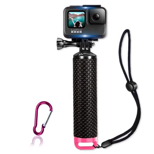 Image of Waterproof Floating Hand Grip Compatible with GoPro Hero 13 12 11 10 9 8 7 6 5 4 3+ 2 1 Session Black Silver Handler & Handle Mount Accessories Kit for Water Sport and Action Cameras (Rose Red)