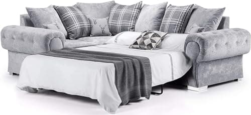 Image of Verona Scatter Back Sofa Bed - Grey (Left Hand Facing Corner Sofa Bed)