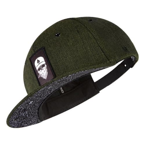 Image of Nebelkind Snapback Cap Men Women Bandana Olive Green, OneSize, Basecap Cap, Size Adjustable, Unisex, Trendy, Streetwear Style, Baseball Cap with Straight Peak, Retro