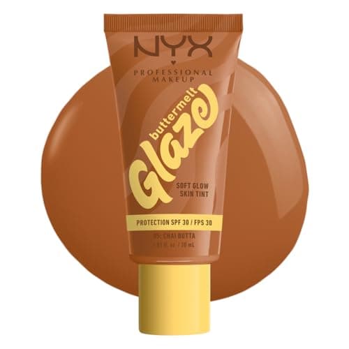 Image of NYX Professional Makeup Skin Tint, Buttermelt Glaze Soft Glow Skin Tint for Face, with Niacinamide, Shea Butter and Mango Butter, with Up To 12 Hour Wear and SPF 30, Shade: Chai Butta