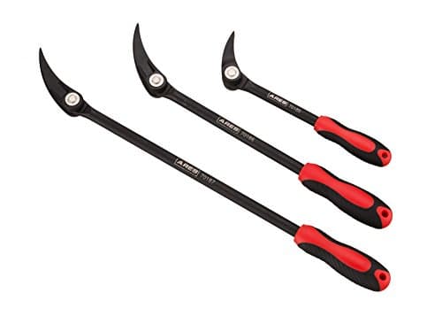 Image of ARES 70184 | 3-Piece Indexable Pry Bar Set | 11-Position Adjustable Angle Pry Bars | High Strength Chrome Vanadium Steel | Includes 8-inch, 12-inch and 16-inch Indexable Pry Bars