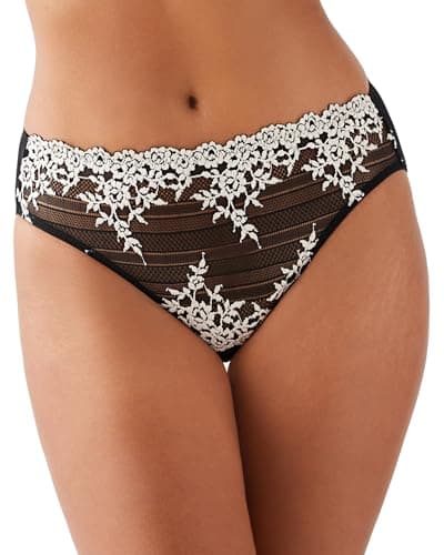 Image of Wacoal Women's Embrace Lace Culotte Panties, Black, 12