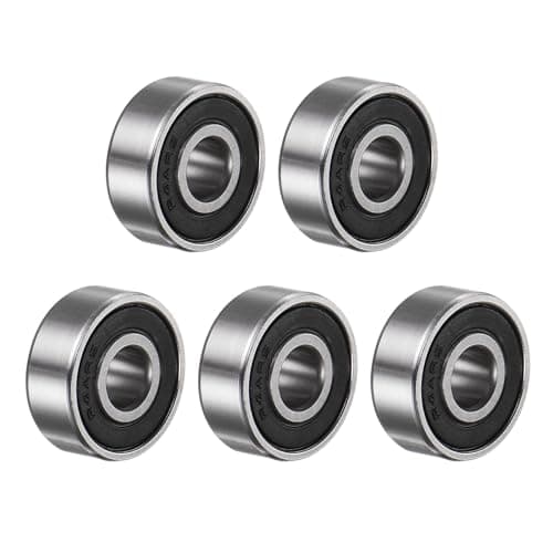 Image of sourcing map R4A-2RS Deep Groove Ball Bearing, 5pcs 1/4" x 3/4" x 9/32" Chrome Steel Z2 Double Rubber Sealed Bearing