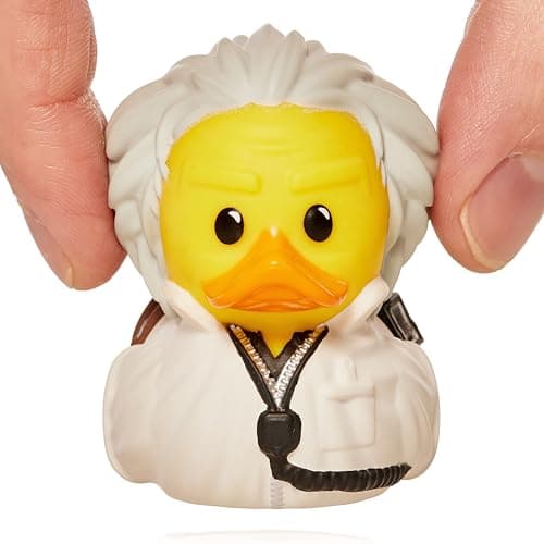 Image of TUBBZ Mini Doc Brown Collectible Vinyl Rubber Duck Figure - Official Back to the Future Merchandise - Retro Action Movies & TV