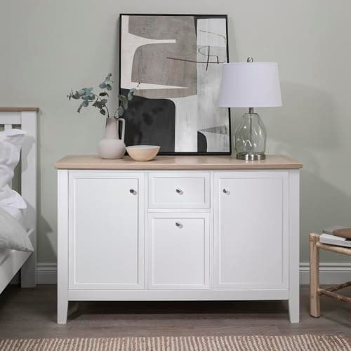 Image of Noa and Nani Leines Sideboard with Drawers in White & Oak