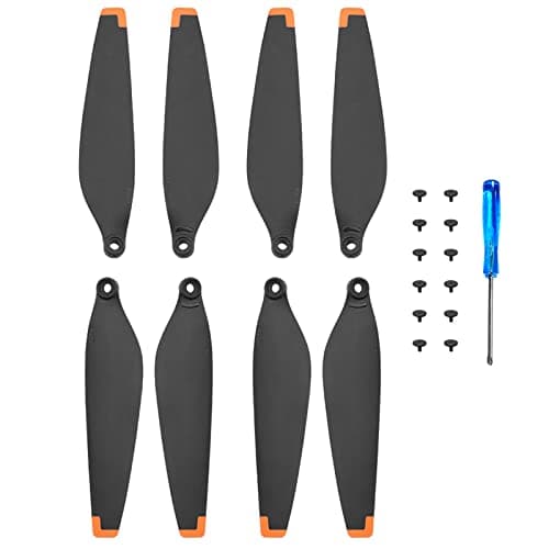 Image of Ainiv 8pcs Propellers for DJI Mini 3 Pro, Replaceable Propellers for Drones, Low Noise Wing Blade Propeller Blade with Screwdriver and 12 Screws, Drone Accessories for DJI Mini 3 Pro (Black Orange)