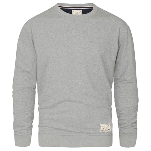 Image of Mens Jumper Premium Branded Crew Neck Cotton Sweater Pullover Sweatshirt Jumpers for Men UK Black Navy Charcoal S M L XL 2XL (UK, Alpha, XL, Regular, Regular, Grey Marl)
