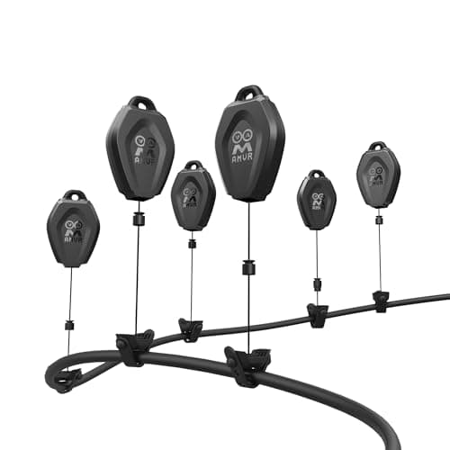 Image of AMVR VR Cable Management Compatible with Quest 3S/3, 6 Packs Retractable Ceiling Pulley System for Q3S/3/2/PSVR/Rift/Rift S/Valve Index/HTC Vive/Vive Pro/HP Reverb G2 Link Cable (Black)