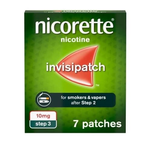 Image of Nicorette InvisiPatch, Nicotine Patches Step 3, 10mg, 7 count, Effective and discreet Stop Smoking and Stop Vaping Aid, Nicotine Patches to Beat Cravings & Withdrawal Symptoms (Quit Smoking or Vaping)