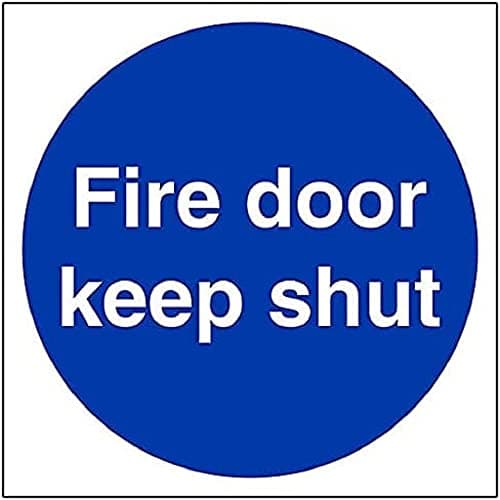 Image of V Safety Fire Door & Mandatory- Fire Door Keep Shut - 100 X 100mm