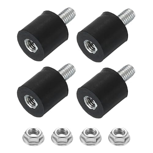 Image of sourcing map M3 Rubber Mounts, 4Pcs 8x8mm(DxH) Rubber Cylindrical Anti Vibration Isolator Shock Absorber with Lock Nuts for Car Bobbin Generator Air Compressors