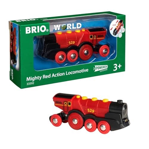 Image of BRIO World Mighty Red Locomotive Battery Powered Toy Train for Kids Age 3 Years Up - Railway Set Accessories & Add Ons