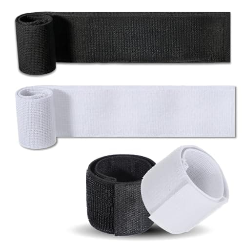 Image of 4Pcs Soccer Shin Guard Straps, Anti Slip Adjustable Football Shin Fixed Straps Lightweight Sports Soccer Ankle Guards Holders for Kicking Ball, Running, Cycling (Black & White)
