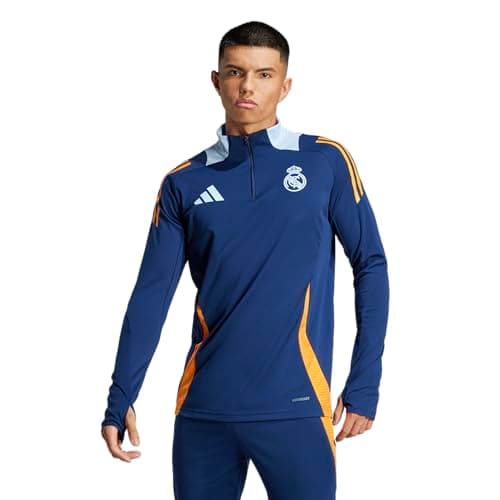 Image of adidas Men's Real Madrid 24/25 Competition Training Top, Team Navy Blue/Crew Orange/Blue, XXL