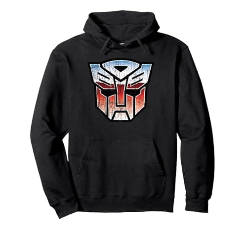 Image of Transformers Logo Autobot Distressed Pullover Hoodie, Adult Unisex, Black, Medium