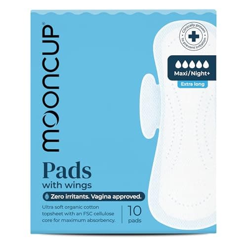 Image of Mooncup® Maxi/Night+ Flow Pads with Wings, Ultra Soft Organic Cotton, 10 Pads