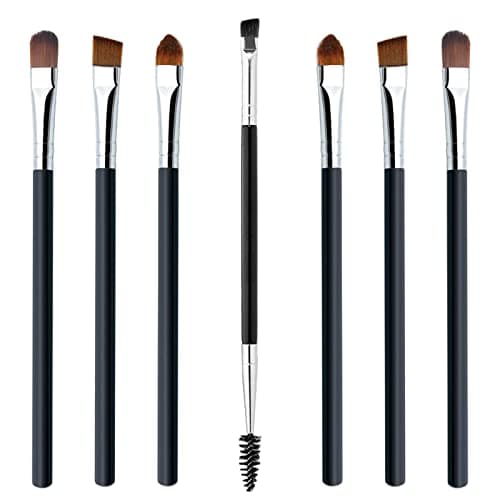 Image of WanFengXue 7 Pieces Eyebrow Brush Set Professional Double Ended Eyebrow Brush and Spoolie Angled Brush Precision Eyeshadow Tools for Blending Defining Smudging Shading