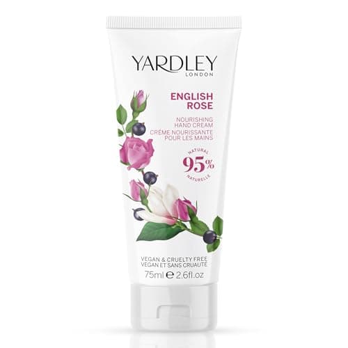Image of Yardley London English Rose Hand Cream, Moisturising Hand Lotion with Classic Rose Fragrance, Enriched with Shea Butter & Natural Oils for Soft, Smooth & Nourished Skin, 75ml