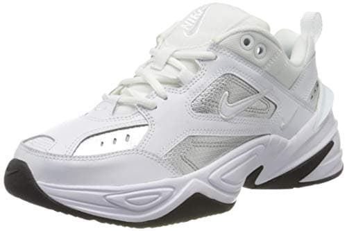 Image of Nike W Nike M2k Tekno Ess, Women’s Track & Field Shoes, Multicolour (White/White/Metallic Silver/Black 100), 7 UK (41 EU)