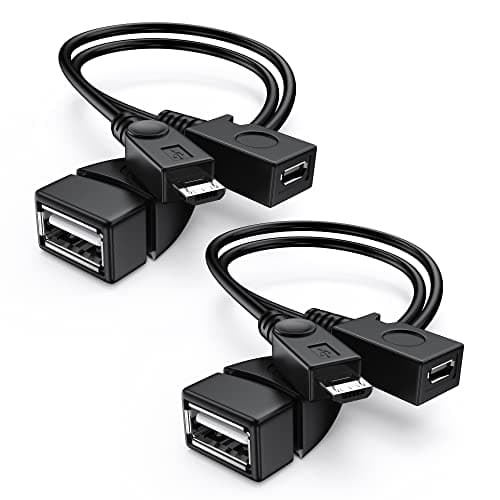 Image of [2 Pack] 2-in-1 Micro USB (OTG Cable with Power) Adapter, for Fire Stick 4K, Host Devices, External Hard Drives, USB Card Readers, USB Ethernet Adapter, Game Controllers, Playstation Classic, etc.