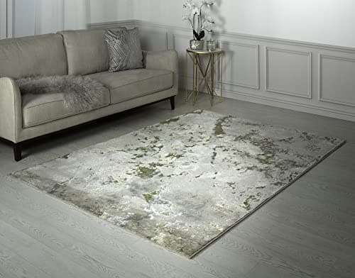 Image of Lord of Rugs Aurora AU04 Galaxy Metallic Beige Gold Modern Shiny Abstract Marbled Pattern Rug (160x230cm (5'3"x7'7"))