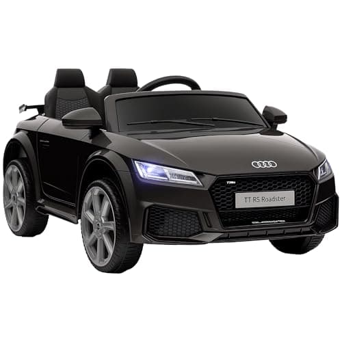 Image of HOMCOM Audi TT RS Licensed 12V Kids' Electric Ride on, Electric Car for Kids with Parental Remote Forward Reverse, Lights, Horn, Music, MP3 Player, Seatbelt, Black