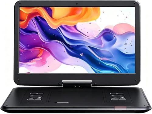 Image of Yoton 17.5" Portable DVD Player with 15.6" HD Swivel Screen for Car and Kids, 4-6 Hours Working Time with Built-in Battery, Dual Stereo Speakers, USB/SD/AV/Audio Support [Not Support Blu-Ray]