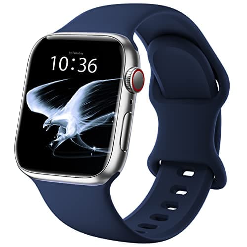 Image of DigiHero Straps Compatible with Apple Watch Strap 40mm 42mm 44mm 41mm 45mm 46mm 38mm, Silicone Sport Replacement Strap for iWatch Series 11 10 9 8 7 6 5 4, SE 3 2 1 Women Men, Navy Blue