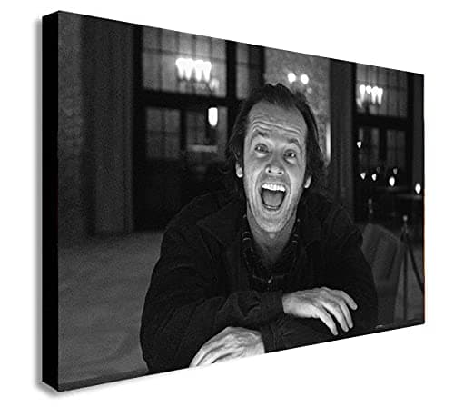Image of The Shining - Jack Nicholson - Canvas Wall Art Framed Print - Various Sizes (A1 32x24 inches)